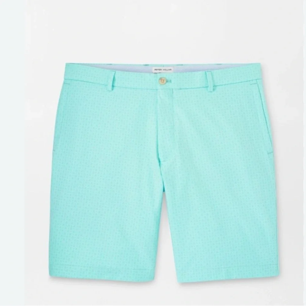 NWT Peter Millar Boys Green Performance Shorts Salem Skull